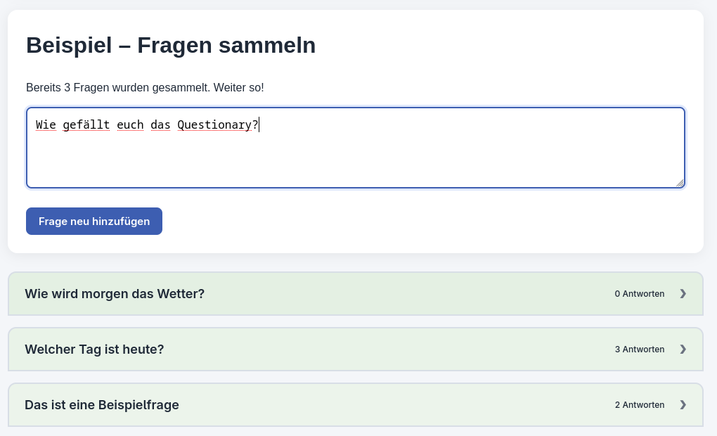 Frage hinzufügen